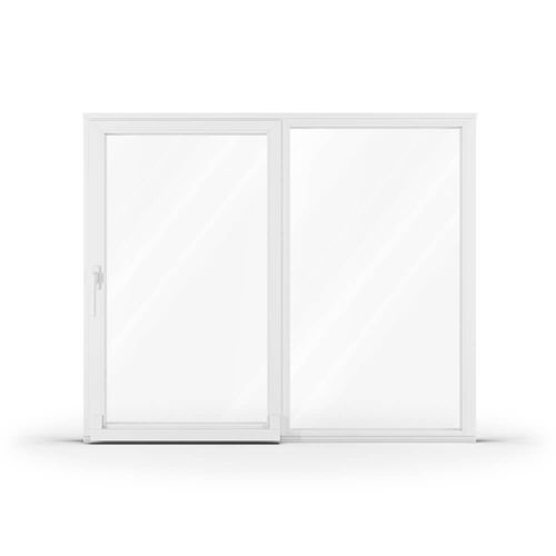 Baie vitrée 180 cm, pvc, IDEAL 4000, basculant-coulissant parallèle à gauche (PSK), blanc, 2 vantaux, 1800 x 1635 mm, configuration personnalisée Image