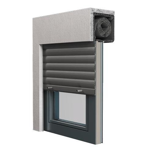 Fenêtre aluminium avec volet roulant intégré, schüco AWS 50.NI, blanc, 800 x 800 mm, configuration personnalisée Image