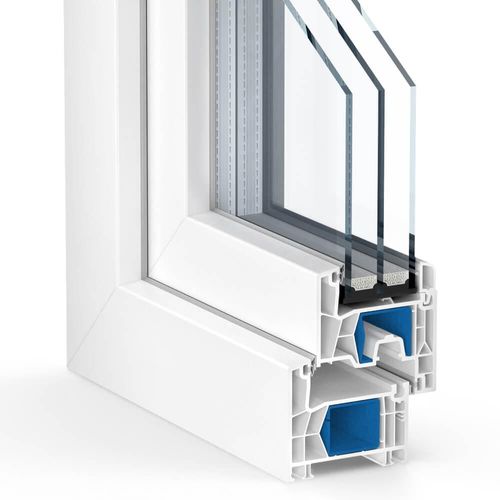 Kömmerling 76 AD, fenêtre pvc, blanc RAL 9016, 500 x 500 mm, 1 vantail vitrage fixe, configurer individuellement Image