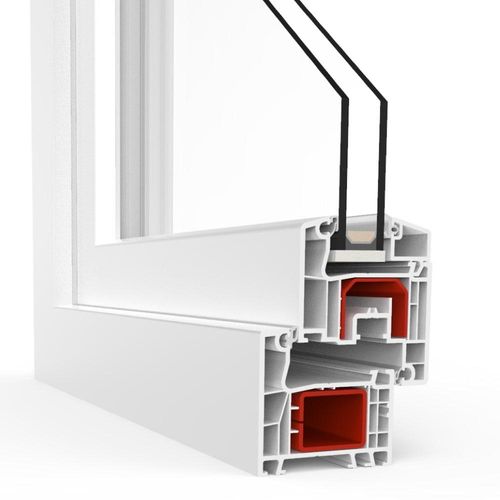 Fenêtre en PVC, Largeur 450 mm, Hauteur 450 mm, aluplast, Profil IDEAL 4000, blanc, 1 vantail avec vitrage fixe