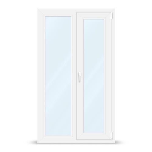 Porte-fenêtre PVC 2 vantaux, IDEAL 4000, 1010 x 1760 mm, 2 vantaux, fixe gauche, oscillo battant droit, configurer individuellement Image
