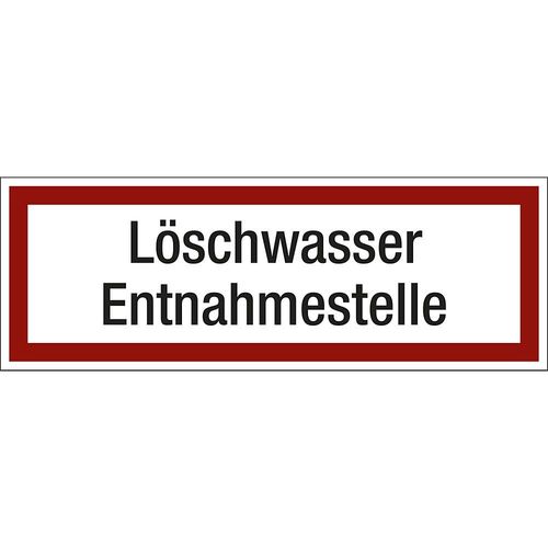 Brandschutzkennzeichen für die Feuerwehr, Löschwasser Entnahmestelle, VE 10 Stk, Kunststoff, LxH 297 x 105 mm kaiserkraft