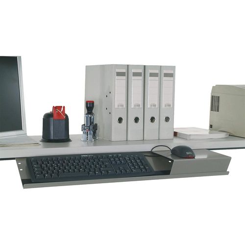 Tastatur-/Mausablage, HxBxT 20 x 760 x 210 mm, silbergrau kaiserkraft