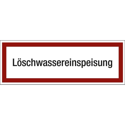 Brandschutzkennzeichen für die Feuerwehr, Löschwassereinspeisung, VE 10 Stk, Folie, LxH 297 x 105 mm kaiserkraft