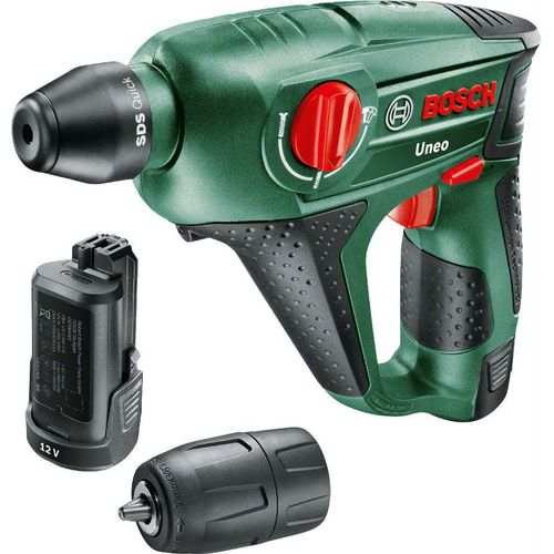 Bosch Akku-Bohrhammer Uneo, mit 2 x PBA 12V 2.5 Ah Akku, Ladegerät AL 1115 CV