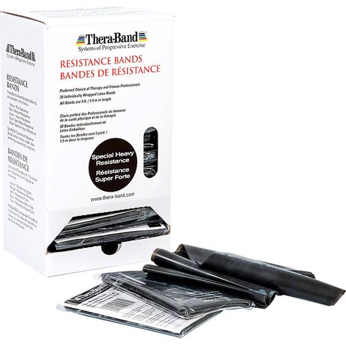 Thera-Band Dispenser inkl. 30 Bänder, spezial stark, schwarz, Widerstandsband
