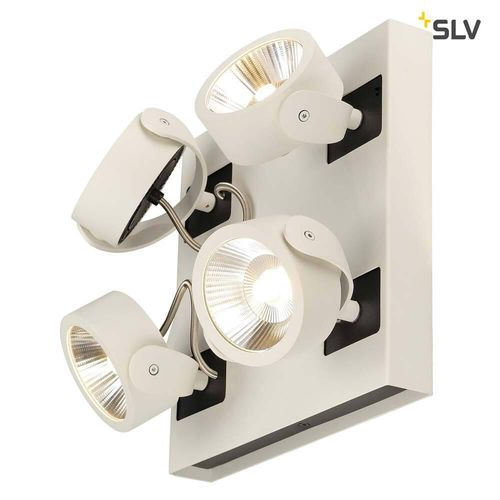 SLV 1000136 KALU LED 4 Wand- und Deckenleuchte square weiss schwarz 3000K 60°