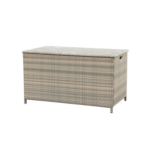 Auflagenbox / XXL Kissenbox Manila Polyrattan grau 134x79x75cm