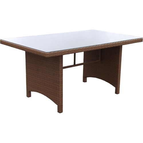 Famous Home Polyrattan Tisch Coffee 150x90cm Glas Esstisch Gartentisch