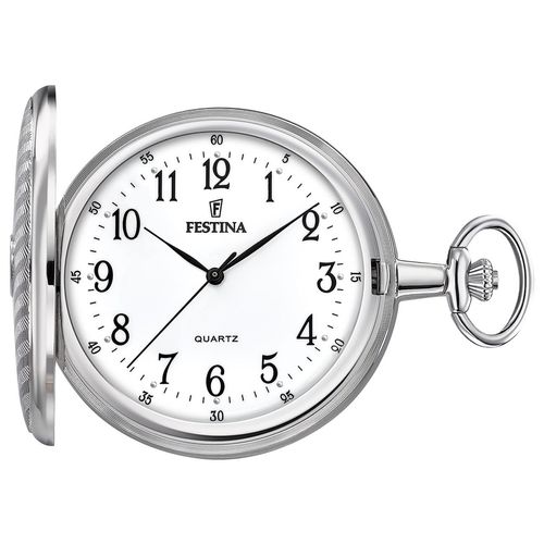 Festina F2021/1 Taschenuhr mit Kette Uhr Herrenuhr Weiss