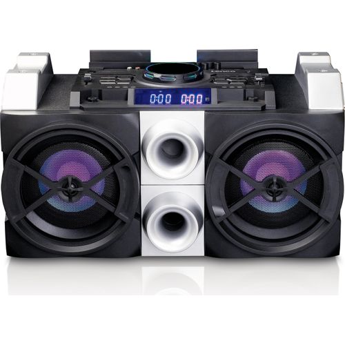 Lenco PMX-150 - Leistungsstarker Party-Lautsprecher mit DJ- und Mixfunktion - 150 Watt RMS - Bluetooth® - Integrierter Akku - Tischfunktion - Schwarz