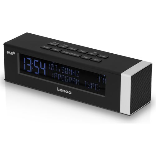 Lenco CR-630BK - Stereo DAB+/FM Radiowecker mit großem Display - USB-Anschluß mit Ladefunktion - 2 x 2 Watt RMS - Schwarz