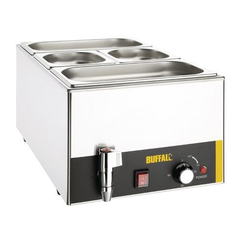 Buffalo Bain-Marie mit Ablaufhahn und GN-Behältern