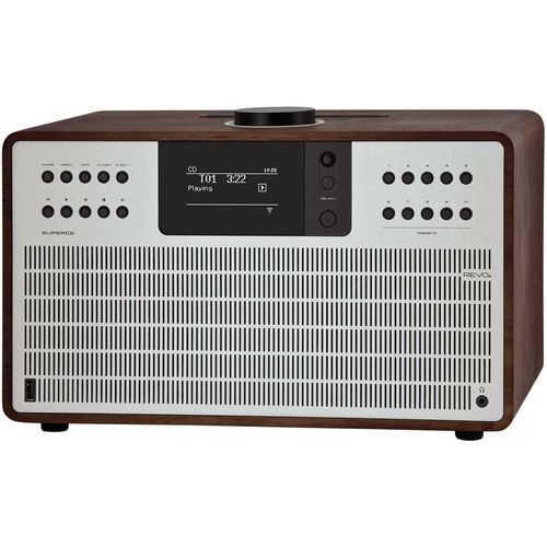 Revo SuperCD Stereo Internetradio mit DAB+, CD u. Multiroom in versch. Varianten Farbe: Walnuss-Silber