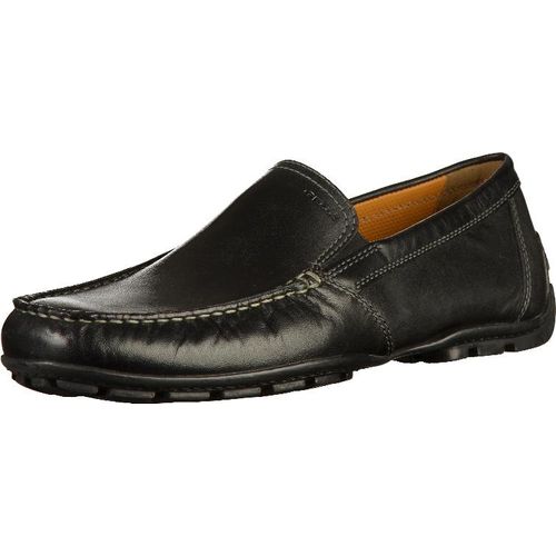 GEOX Slipper MONER, Glattleder, Schwarz, Herren