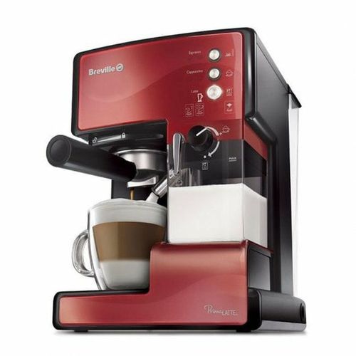 Breville PrimaLATTE, Espressomaschine, 1,5 l, Kaffeepad, Gemahlener Kaffee, Schwarz, Rot