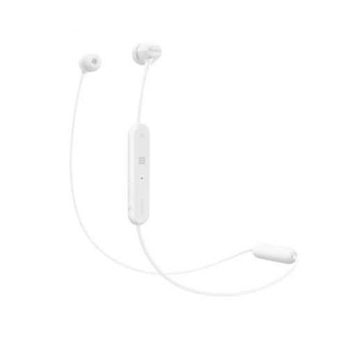 Sony WI-C300 Kabelloser In-Ohr Kopfhörer (Neckband Design, Bluetooth, NFC, Headset mit Mikrofon für Telefon & PC/Laptop, bis zu 8 Stunden Akkulaufzeit, Voice Assistant) weiß