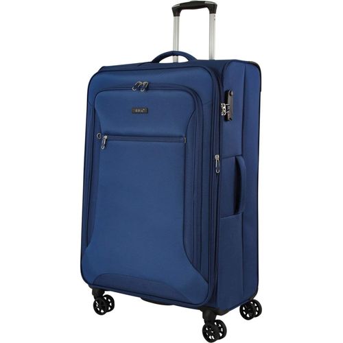 Koffer 78 cm groß Leicht Weicher Stoff Rollen Trolley Blau 120 Liter Bowatex