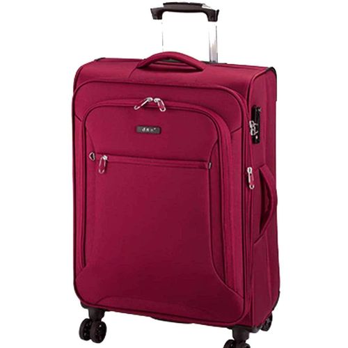 Koffer 78 cm groß Leicht Weicher Stoff Rollen Trolley Rot 120 Liter Bowatex