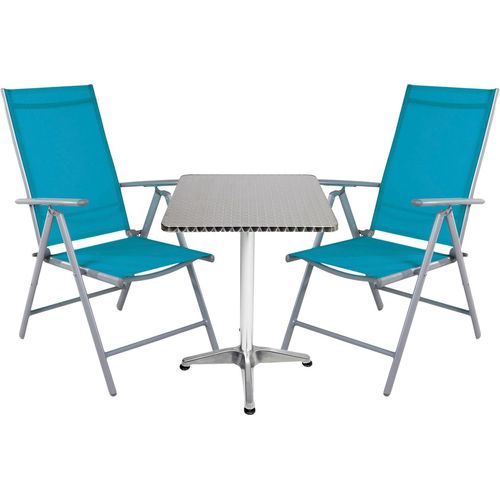 Bistrogarnitur 3-teilig Aluminium - Textilen Silber / Patrol