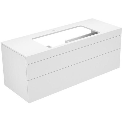 Keuco Waschtischunterbau EDITION 400 1400 x 546 x 535 mm, mit Hahnlochbohrung trüffel/trüffel