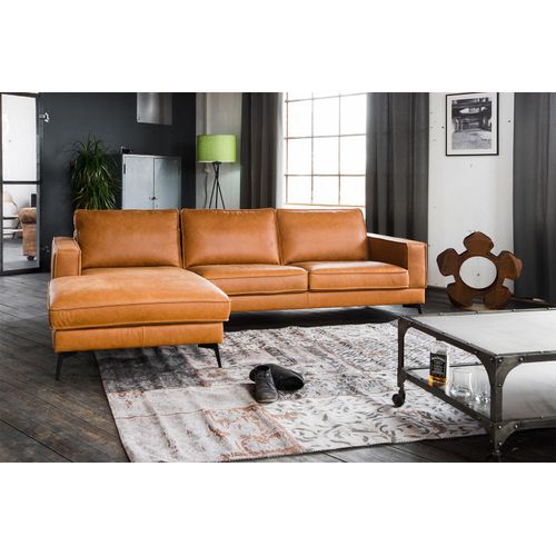 KAWOLA Sofa BLOOM Recamiere links Leder cognac