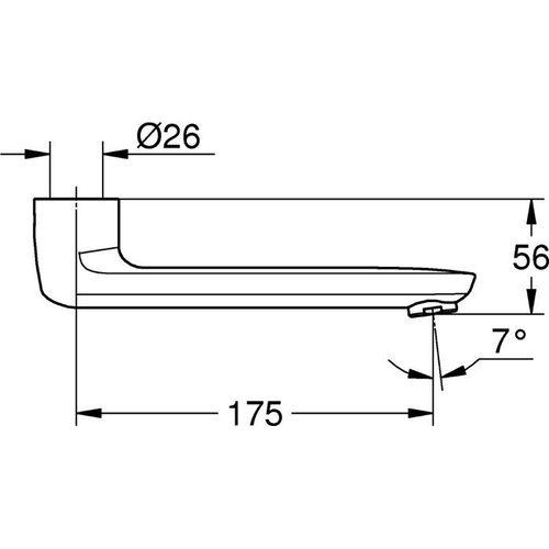 Grohe Grohtherm Special - Gussauslauf 175 mm, Chrom 13380000