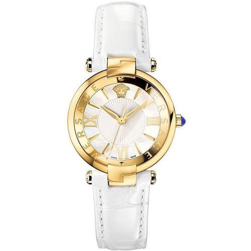 Versace VAI030016 Revive gold weiss Leder Armband Uhr Damen NEU