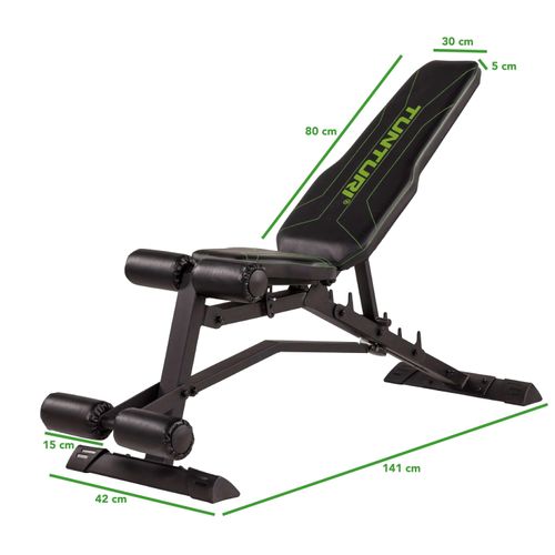 Tunturi Hantelbank UB80, verstellbar negativ, Bauchmuskeltrainer, Fitnessbank