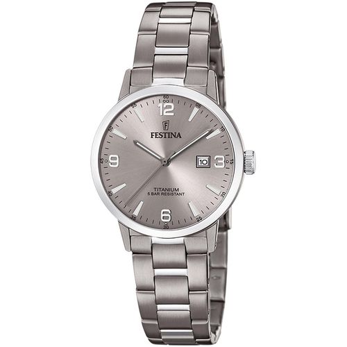 FESTINA F20436/2 Uhr Damenuhr Titan Datum Grau