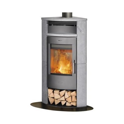 Kaminofen / Eckkaminofen Fireplace Malta Speckstein gussgrau 6kW