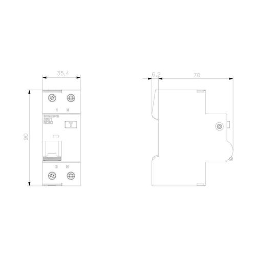 Siemens FI-Schutzschalter/Leitungsschutzschalter 2polig 25 A 230 V 5SU1354-6KK25 (5SU1354-6KK25)