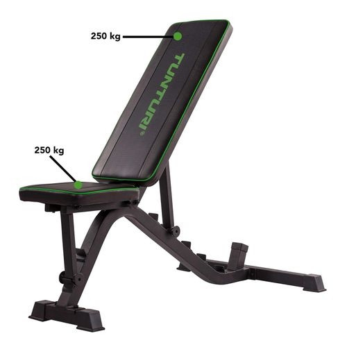 Tunturi Hantelbank UB40, klappbare Fitnessbank, verstellbare Trainingsbank,