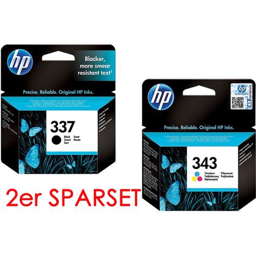 2er SET HP Nr. 337 schwarz (C9364EE) + 343 (C8766EE) farbig Kombipackung
