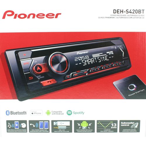 Pioneer Autoradio DEH-S420BT frontUSB/iPod BT weiss Pioneer