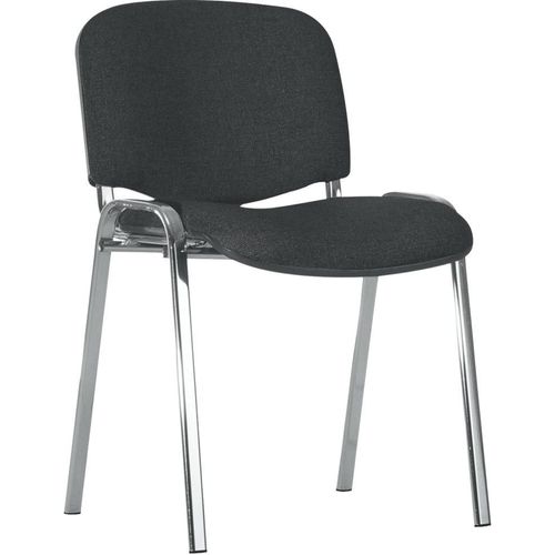 Bes.-Stuhl ISO Leder chrom/K-leder schw.