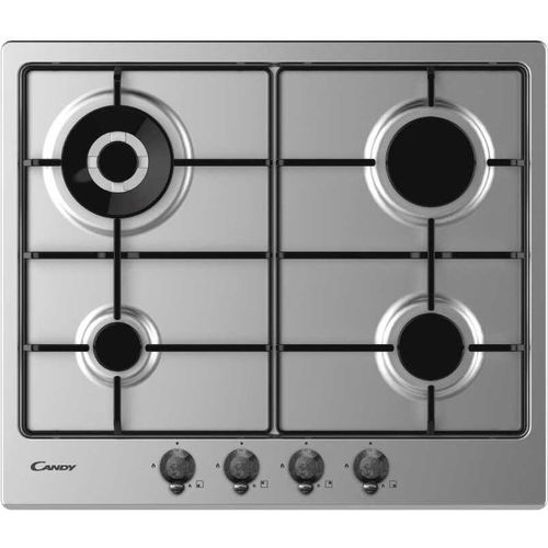 Candy Classic CHW6BR4WTX Einbau-Gaskochfeld, 4 Brenner, Edelstahl