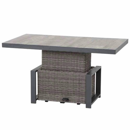 Gartentisch Lifttisch Siena Garden Corido Polyrattan charocal 130x75cm