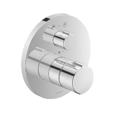 Duravit Fertigmontage-Set C.1 für Unterputz-Wannenthermostat, mit Ab-/Umstellventil, Sicherungskombination, rund chrom