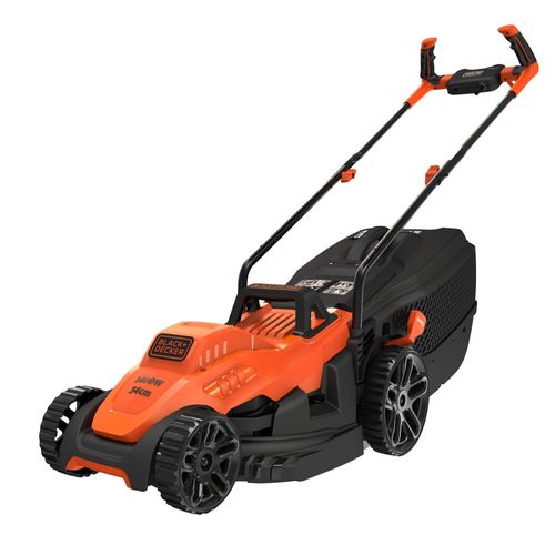 Black & Decker BLACK+DECKER BEMW461BH-QS Tondeuse à Gazon Filaire 6 Hauteurs, 1400 W, Orange, 34 cm