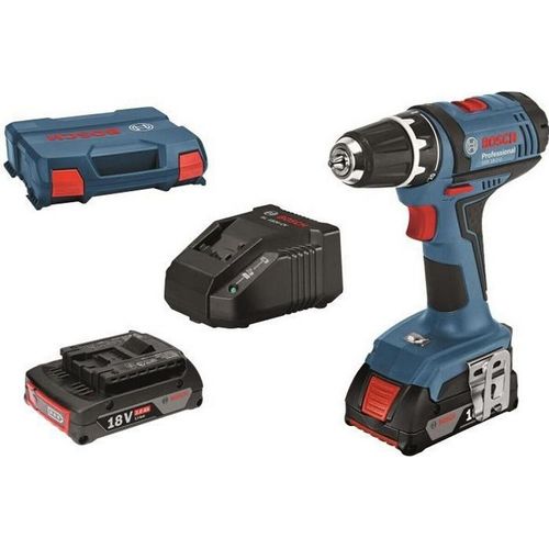 Bosch Professional 18V System GSR 18-2-LI - Schraubendreher a Akku (63 Nm, max. Schrauben Ø 7 mm, 2 x 2,0 Ah, im L-Case)