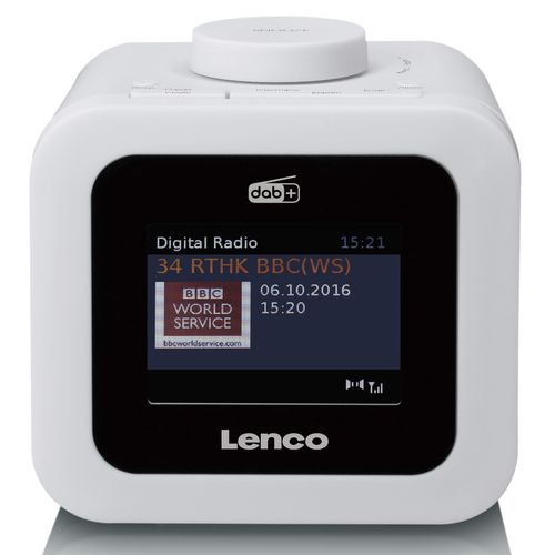 Lenco CR-620WH - DAB+/FM-Radiowecker mit Farbdisplay - Weiß