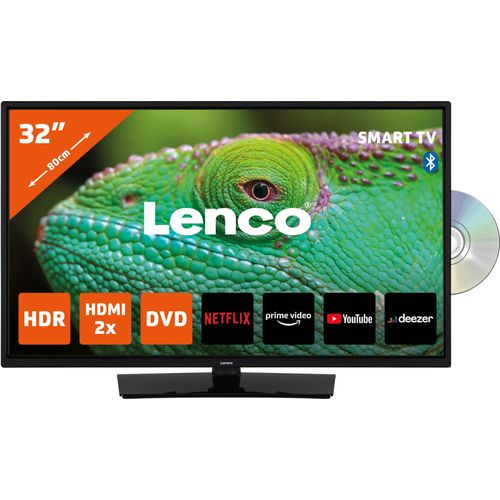 Lenco DVL-3273BK (V2) - 32-Zoll Smart-TV mit integrierter DVD-Player, schwarz
