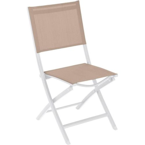 Set mit 4 klappbaren Gartenstühlen Essentia Leinen & Weiß - Hespéride