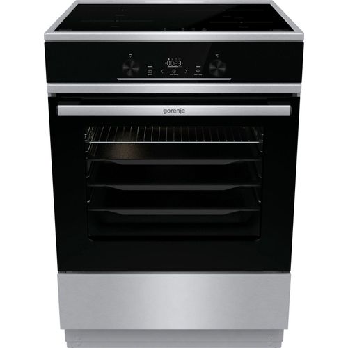 Gorenje GEIT6E80XPG Elektro-Standherd, 59,7cm breit, 64L, Auftaufunktion, PowerBoost, PyroClean, Edelstahl