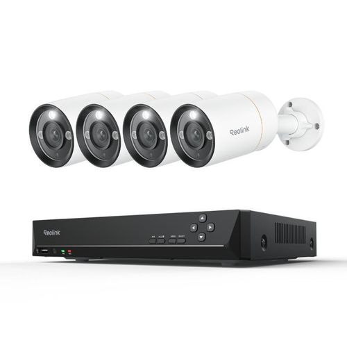 Reolink RLK8-1200B4-A, 12MP Überwachungssystem Aussen, 4X PoE Überwachungskamera & 8CH 2TB HDD NVR, Spotlight, Personen-/Autoerkennung, 2-Wege-Audio