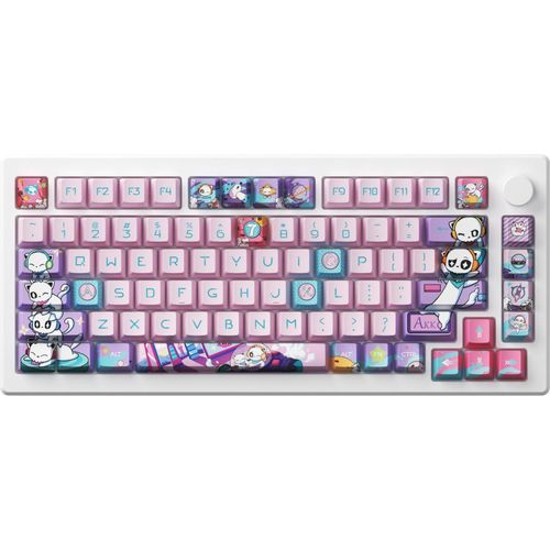 Akko 7th Anniversary MOD007 PC Mechanische Gaming-Tastatur Hot-Swap (verkabelt, Ice Cream Purple mechanischer Schalter)