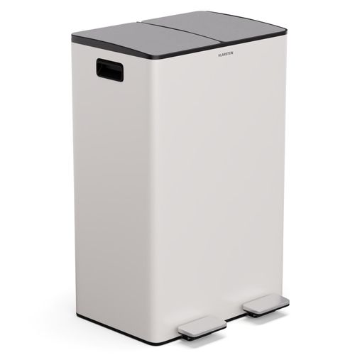 Klarstein EcoVista Mülleimer - 60L Abfalleimer mit 2 Fächern & 3L Kompostbehälter, Soft-Close, Edelstahl, Küchen-Abfalleimer, Mülltrennsystem