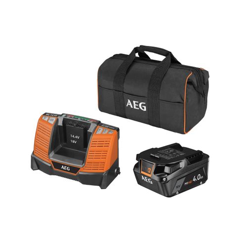 Ladegerät und wiederaufladbarer Akku AEG Powertools Pro Lithium Setl1840shd 18 V 4 Ah