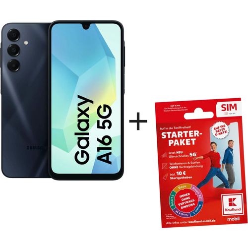 Samsung A166B Galaxy A16 5G 128 GB (Blue Black) + Kaufland mobil Starterpaket inkl. SIM Karte und 10 EUR Startguthaben